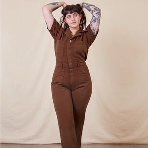 Big Bud Press Short Sleeve Jumpsuit in Fudgesicle Brown, XXS